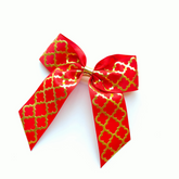Red Festive Bow- Moroccan Trellis